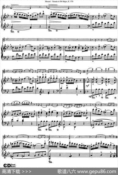 ViolinSonatainBbMajorK.570（小提琴+钢琴伴奏）
