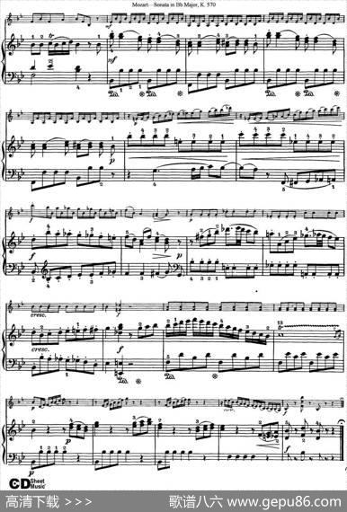 ViolinSonatainBbMajorK.570（小提琴+钢琴伴奏）