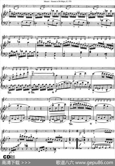 ViolinSonatainBbMajorK.570（小提琴+钢琴伴奏）