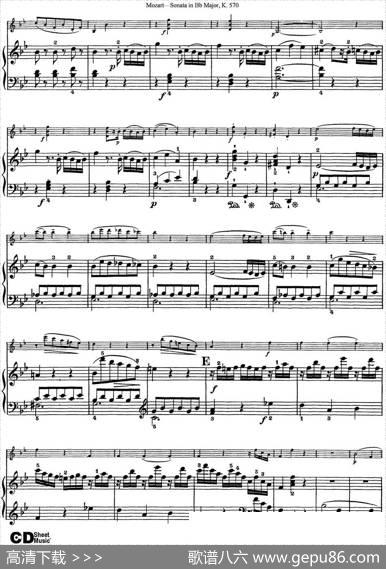 ViolinSonatainBbMajorK.570（小提琴+钢琴伴奏）