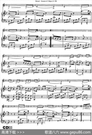 ViolinSonatainCMajorK.296（小提琴+钢琴伴奏）