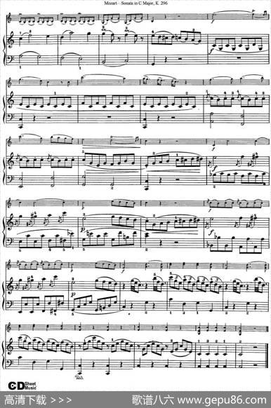 ViolinSonatainCMajorK.296（小提琴+钢琴伴奏）