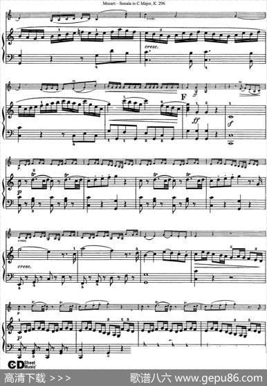 ViolinSonatainCMajorK.296（小提琴+钢琴伴奏）