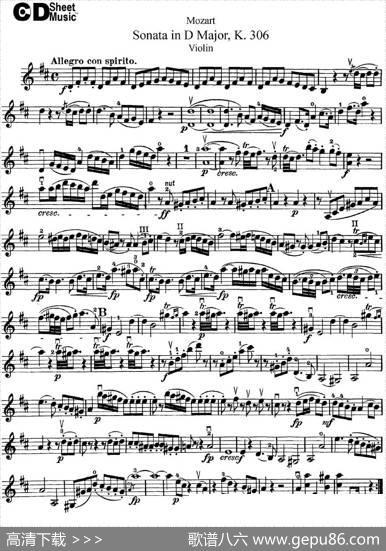 ViolinSonatainDMajorK.306