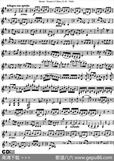 ViolinSonatainEMinorK.60