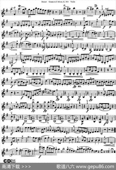 ViolinSonatainEMinorK.304