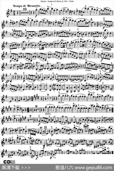 ViolinSonatainEMinorK.304