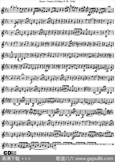 ViolinSonatainEbMajorK.58