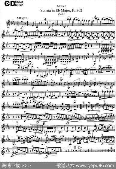 ViolinSonatainEbMajorK.302