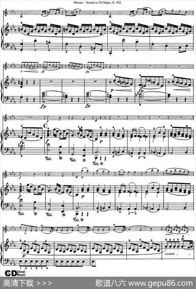 ViolinSonatainEbMajorK.302（小提琴+钢琴伴奏）
