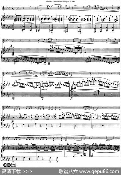 ViolinSonatainEbMajorK.481（小提琴+钢琴伴奏）