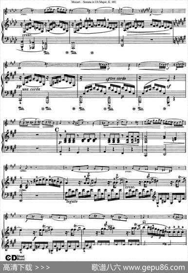 ViolinSonatainEbMajorK.481（小提琴+钢琴伴奏）