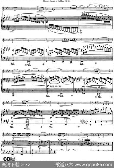 ViolinSonatainEbMajorK.481（小提琴+钢琴伴奏）