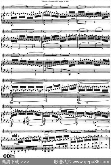 ViolinSonatainEbMajorK.481（小提琴+钢琴伴奏）