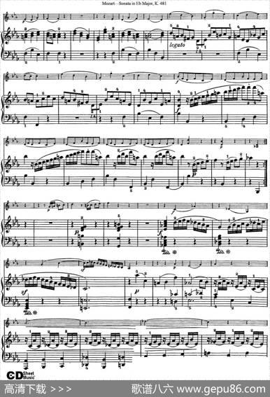 ViolinSonatainEbMajorK.481（小提琴+钢琴伴奏）