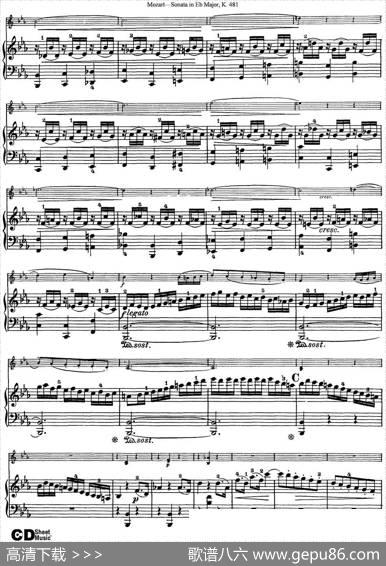 ViolinSonatainEbMajorK.481（小提琴+钢琴伴奏）