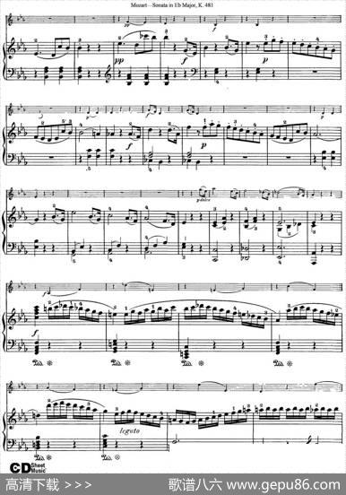 ViolinSonatainEbMajorK.481（小提琴+钢琴伴奏）