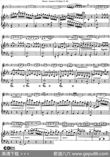 ViolinSonatainEbMajorK.481（小提琴+钢琴伴奏）