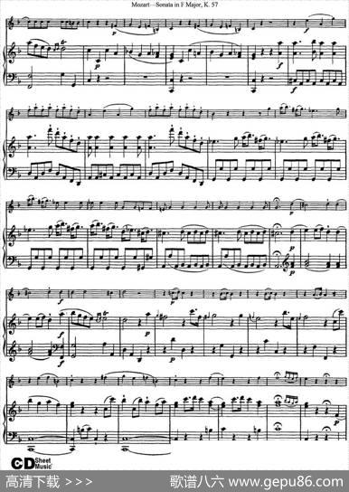 ViolinSonatainFMajorK.357（小提琴+钢琴伴奏）
