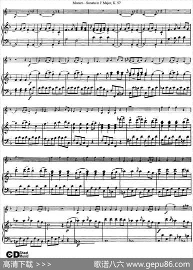ViolinSonatainFMajorK.357（小提琴+钢琴伴奏）