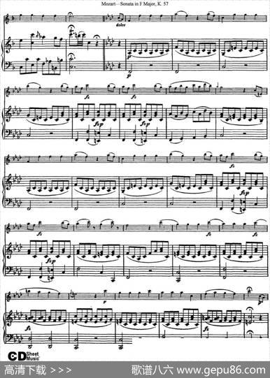 ViolinSonatainFMajorK.357（小提琴+钢琴伴奏）