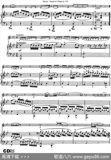 ViolinSonatainFMajorK.376（小提琴+钢琴伴奏）