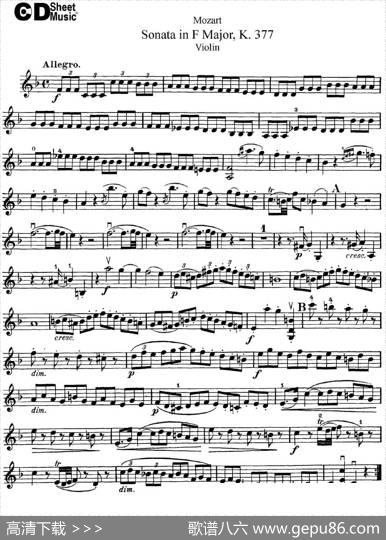 ViolinSonatainFMajorK.377