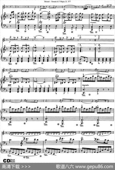 ViolinSonatainFMajorK.377（小提琴+钢琴伴奏）