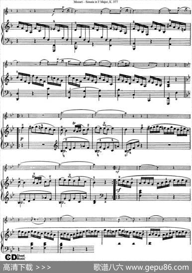 ViolinSonatainFMajorK.377（小提琴+钢琴伴奏）