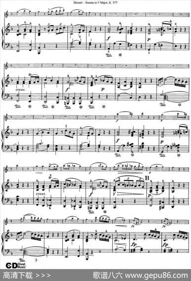 ViolinSonatainFMajorK.377（小提琴+钢琴伴奏）