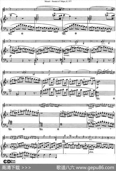 ViolinSonatainFMajorK.377（小提琴+钢琴伴奏）
