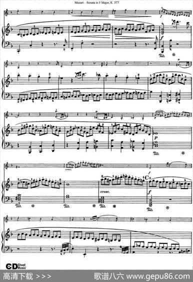 ViolinSonatainFMajorK.377（小提琴+钢琴伴奏）