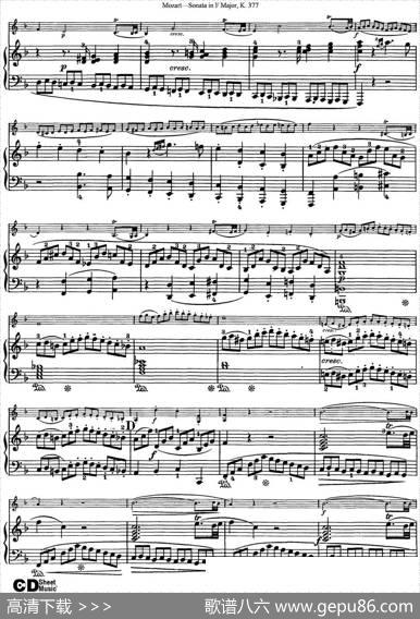 ViolinSonatainFMajorK.377（小提琴+钢琴伴奏）