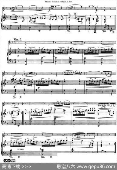 ViolinSonatainFMajorK.377（小提琴+钢琴伴奏）