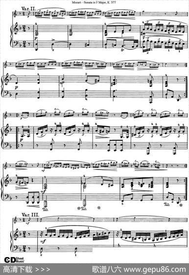 ViolinSonatainFMajorK.377（小提琴+钢琴伴奏）