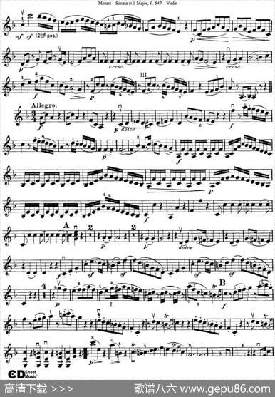 ViolinSonatainFMajorK.547