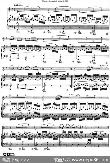 ViolinSonatainGMajorK.379（小提琴+钢琴伴奏）