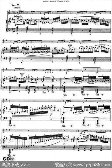 ViolinSonatainGMajorK.379（小提琴+钢琴伴奏）