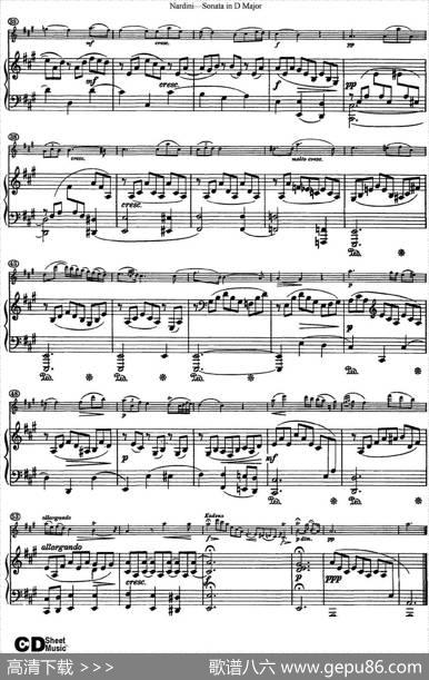 NardiniViolinSonatainDMajor（小提琴+钢琴伴奏）