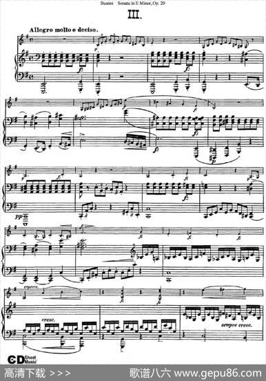 ViolinSonataNo.1inEMinorOp.29（小提琴+钢琴伴奏）