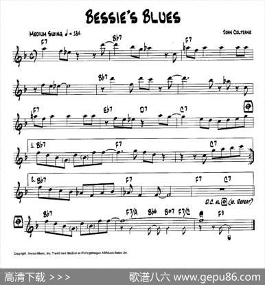 降B爵士乐谱：BESSIE'SBLUES