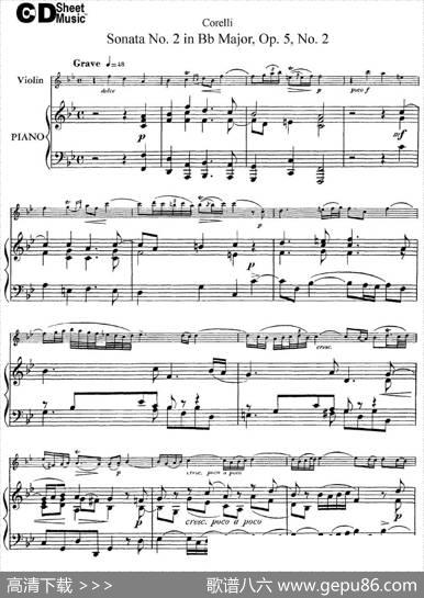 SonataNo.2inBbMajorOp.5No.2（小提琴+钢琴伴奏）