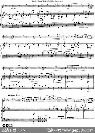 SonataNo.2inBbMajorOp.5No.2（小提琴+钢琴伴奏）