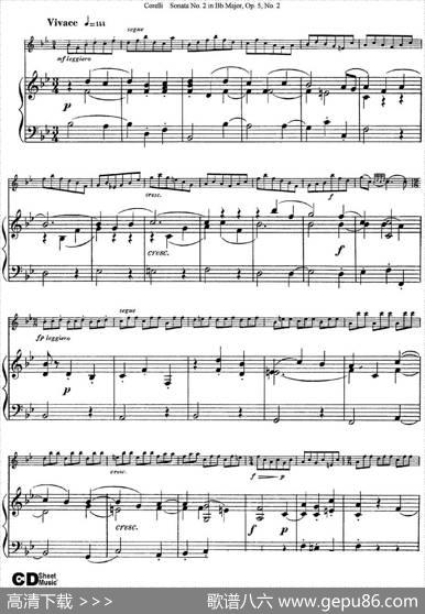 SonataNo.2inBbMajorOp.5No.2（小提琴+钢琴伴奏）