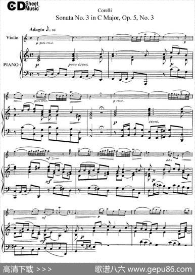 SonataNo.3inCMajorOp.5No.3（小提琴+钢琴伴奏）