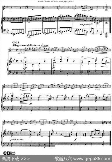 SonataNo.5inGMinorOp.5No.5（小提琴+钢琴伴奏）