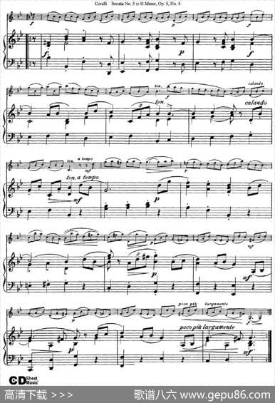 SonataNo.5inGMinorOp.5No.5（小提琴+钢琴伴奏）