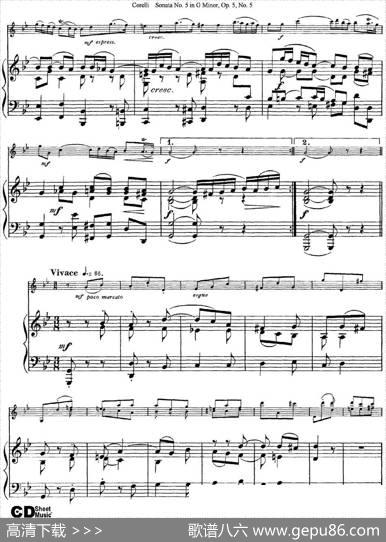 SonataNo.5inGMinorOp.5No.5（小提琴+钢琴伴奏）