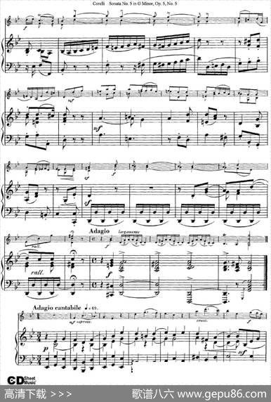 SonataNo.5inGMinorOp.5No.5（小提琴+钢琴伴奏）
