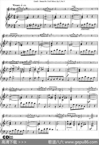 SonataNo.5inGMinorOp.5No.5（小提琴+钢琴伴奏）